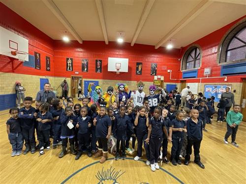 students at a school pep rally